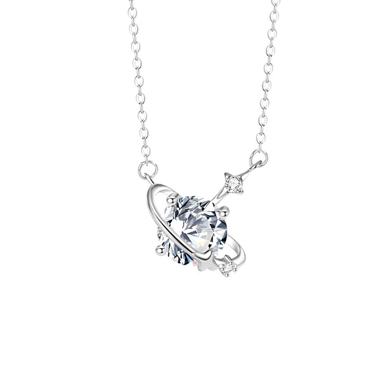 Zodiac Birthstone Clavicle Necklace | 925 Sterling Silver with 5A Zircon - Personalized Celestial Charm Aruary Studio ｜ Artisanal Jewelry