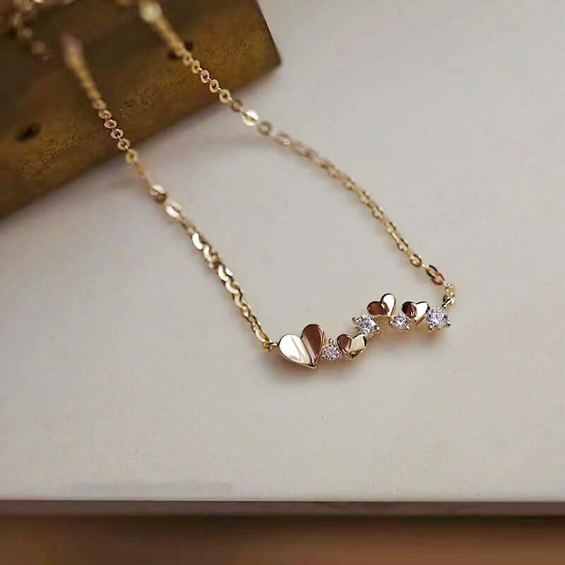 Aruary Studio ｜ Artisanal Jewelry Delicate 14K Gold Plated Heart Necklace - Sterling Silver Minimalist Everyday Jewelry Gift for Her
