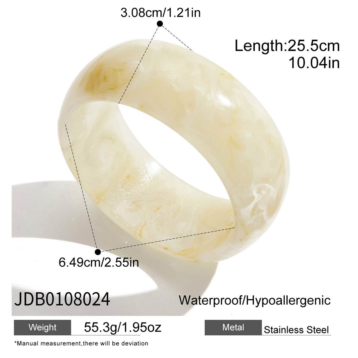 Maillard Irregular Wide-Surface Resin Bracelet Aruary Studio ｜ Artisanal Jewelry