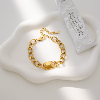 Bold Chunky Chain Bracelet | Titanium Steel - Edgy Retro Statement Jewelry Aruary Studio ｜ Artisanal Jewelry