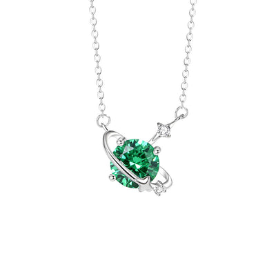 Zodiac Birthstone Clavicle Necklace | 925 Sterling Silver with 5A Zircon - Personalized Celestial Charm Aruary Studio ｜ Artisanal Jewelry