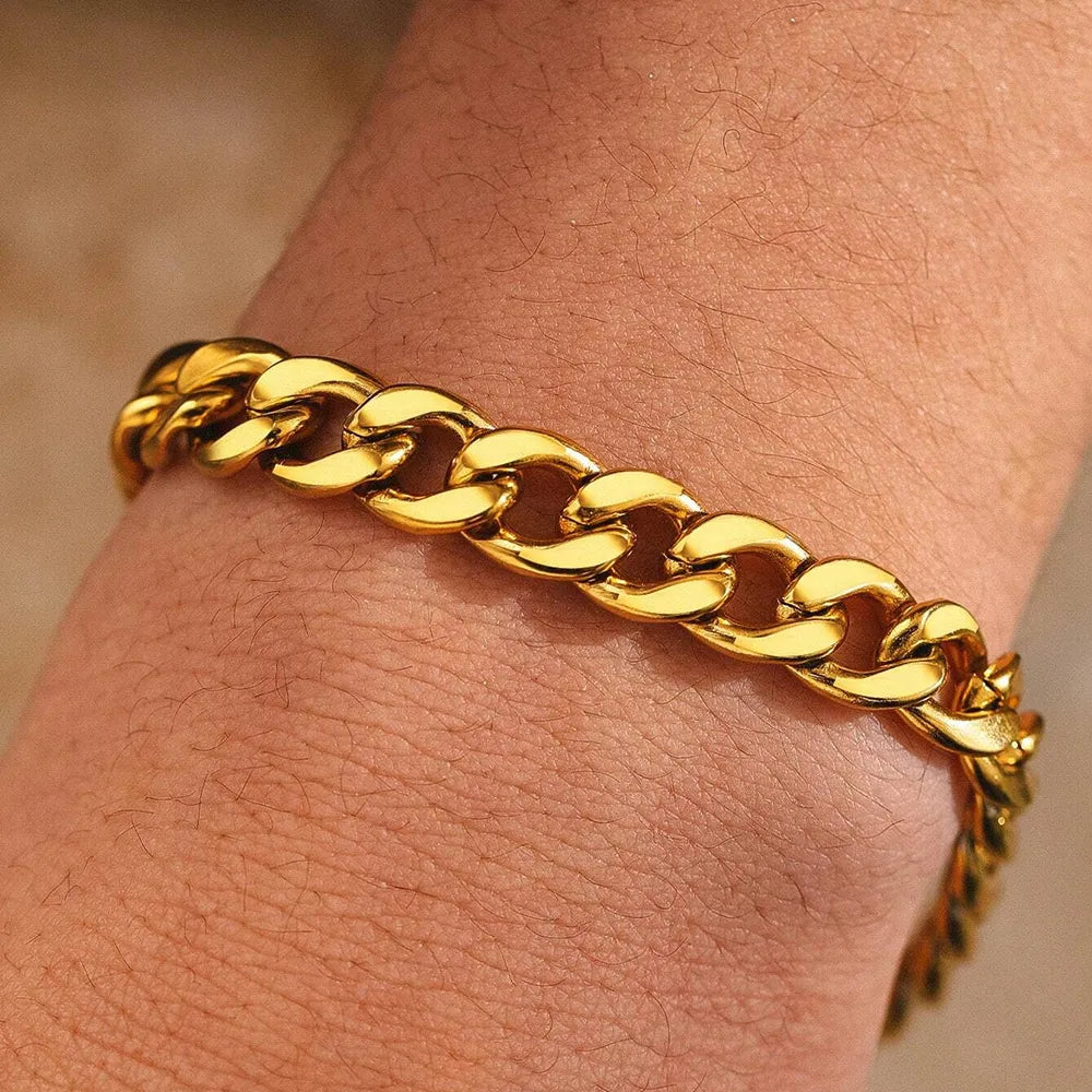 Minimalist Titanium Chain Necklace - 18K Gold Plated Unisex Layering Piece, Adjustable 41-50cm Hip Hop Jewelry My Store