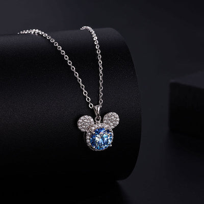 1 Carat Moissanite Mickey Head Clavicle Necklace | S925 Sterling Silver - Playful Luxury with Timeless Sparkle Aruary Studio ｜ Artisanal Jewelry
