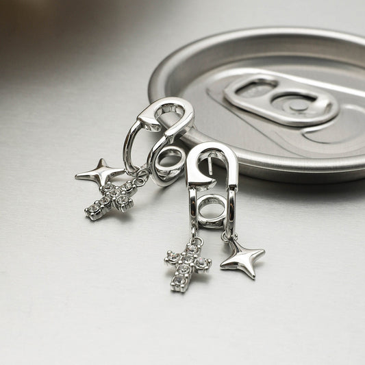 Curved Paperclip-Shaped Diamond Earrings