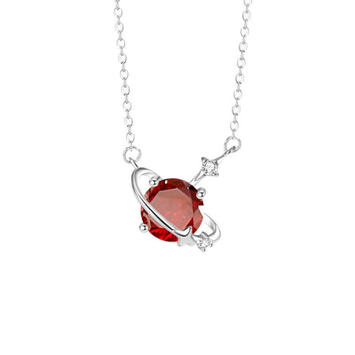 Zodiac Birthstone Clavicle Necklace | 925 Sterling Silver with 5A Zircon - Personalized Celestial Charm Aruary Studio ｜ Artisanal Jewelry