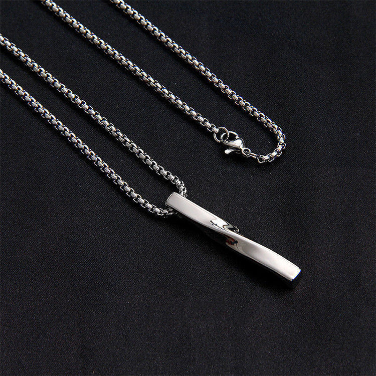 Rectangular Spiral Cube Pendant Necklace | Alloy - Hip Hop Streetwear Statement for Men Aruary Studio ｜ Artisanal Jewelry