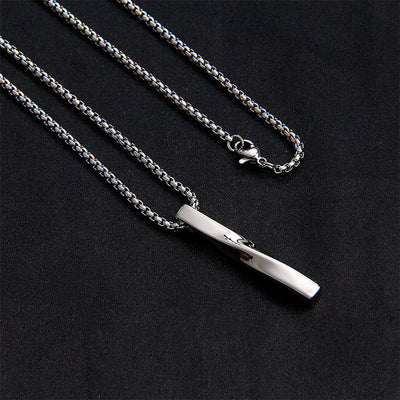 Rectangular Spiral Cube Pendant Necklace | Alloy - Hip Hop Streetwear Statement for Men Aruary Studio ｜ Artisanal Jewelry