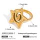 Aruary Studio ｜ Artisanal Jewelry Celestial Star Jewelry Set | Stainless Steel & Titanium Steel | Tarnish-Resistant Hypoallergenic Collection Golden Ring-C