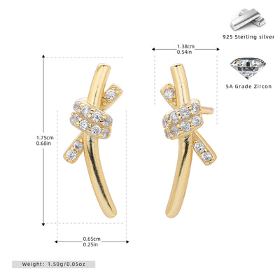Knot Wrapped Stud Earrings | S925 Sterling Silver + 5A Zircon - Symbol of Eternal Bond & Elegance Aruary Studio ｜ Artisanal Jewelry