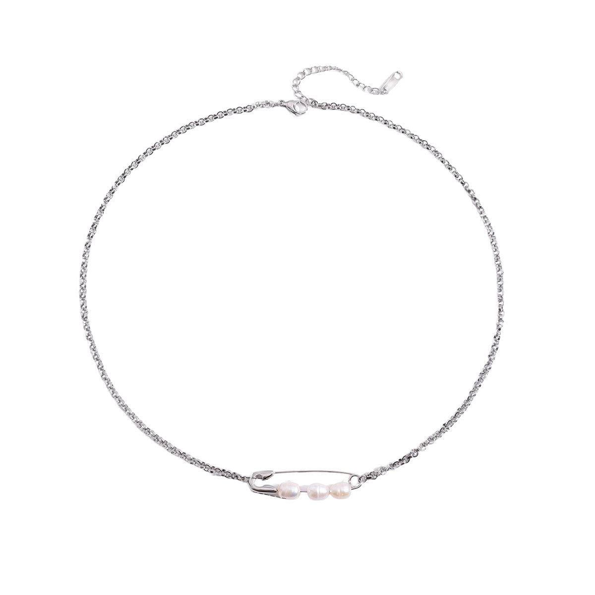 Elegant Paperclip Pearl Necklace - Freshwater Cultured Pearls & Titanium Steel - Minimalist Luxury Jewelry Aruary Studio ｜ Artisanal Jewelry