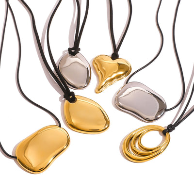 Geometric Asymmetric Titanium Steel Choker Necklace - Modern Minimalist Statement Jewelry
