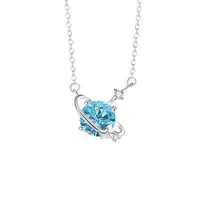 Zodiac Birthstone Clavicle Necklace | 925 Sterling Silver with 5A Zircon - Personalized Celestial Charm Aruary Studio ｜ Artisanal Jewelry