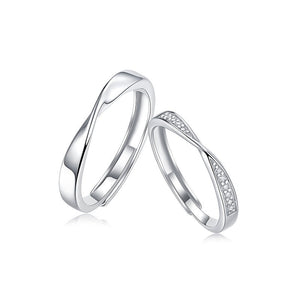 Mobius Strip Couple Rings | S925 Sterling Silver + 10-Point Moissanite - Symbol of Eternal Love Aruary Studio ｜ Artisanal Jewelry