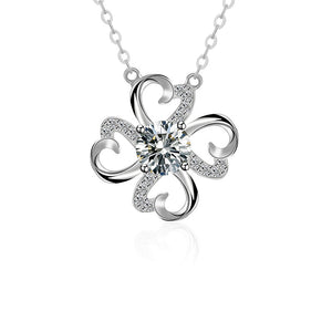 50ct Moissanite Four-Leaf Clover Necklace | S925 Sterling Silver - Symbol of Luck & Eternal Sparkle Aruary Studio ｜ Artisanal Jewelry