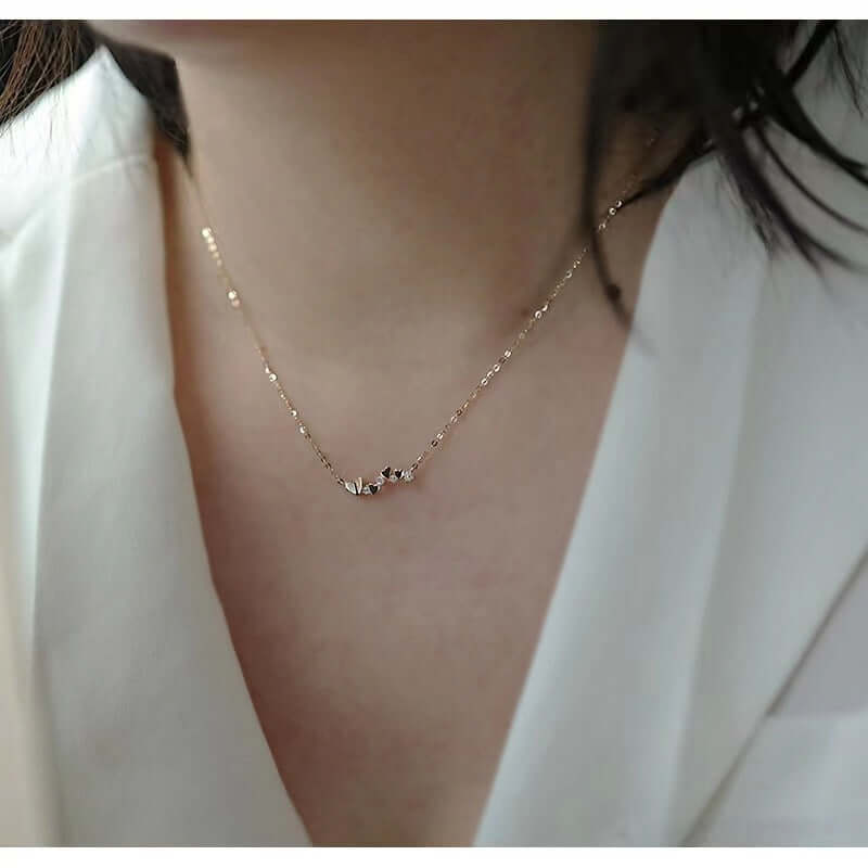 Aruary Studio ｜ Artisanal Jewelry Delicate 14K Gold Plated Heart Necklace - Sterling Silver Minimalist Everyday Jewelry Gift for Her