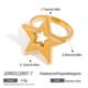 Aruary Studio ｜ Artisanal Jewelry Celestial Star Jewelry Set | Stainless Steel & Titanium Steel | Tarnish-Resistant Hypoallergenic Collection Golden Ring-B