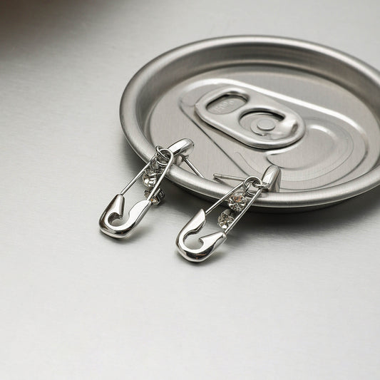 Paperclip-Shaped Diamond Earrings