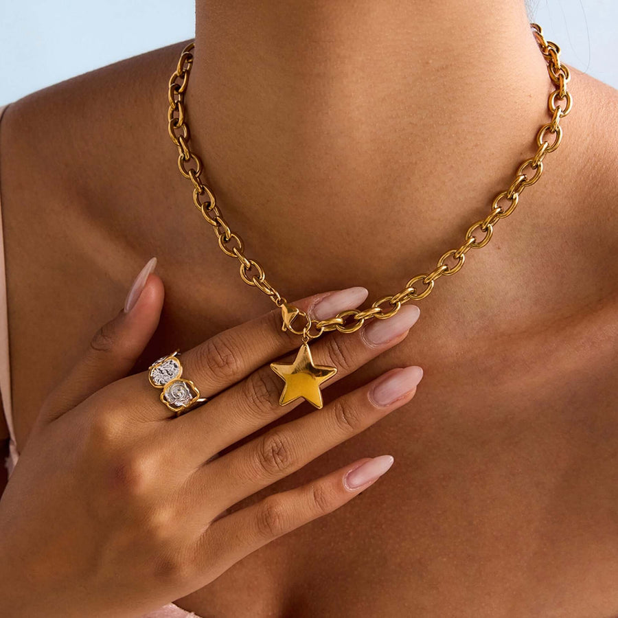 Aruary Studio ｜ Artisanal Jewelry Celestial Star Jewelry Set | Stainless Steel & Titanium Steel | Tarnish-Resistant Hypoallergenic Collection