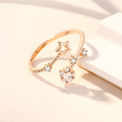 Starry Sky Open Ring | Sterling Silver Gold-Plated for Dreamy Elegance Aruary Studio ｜ Artisanal Jewelry