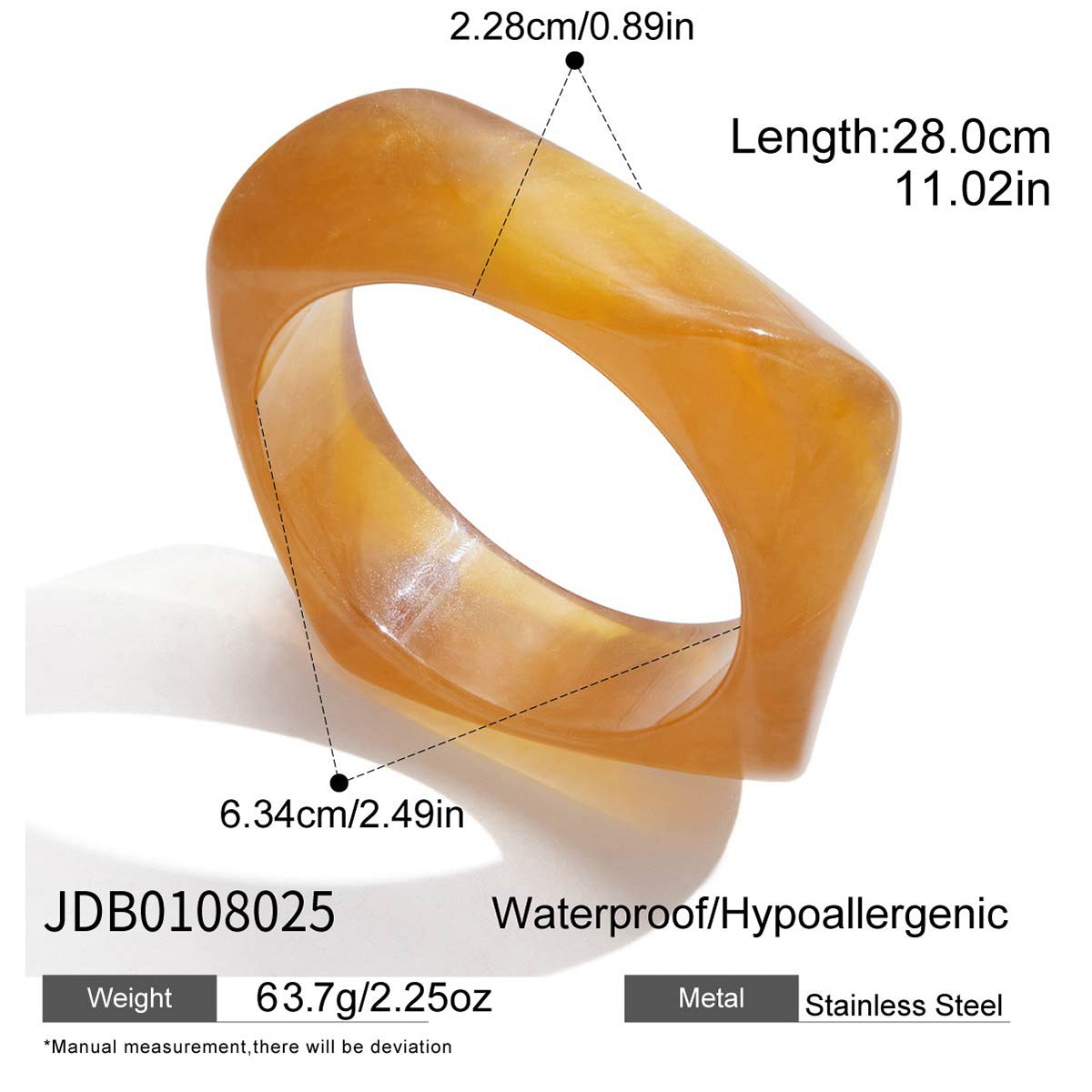 Maillard Irregular Wide-Surface Resin Bracelet Aruary Studio ｜ Artisanal Jewelry