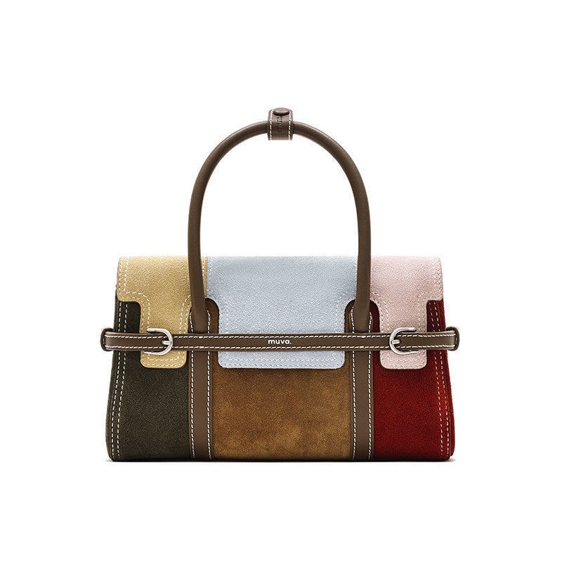 The "Aura" Suede Patchwork Satchel — Spring Edition