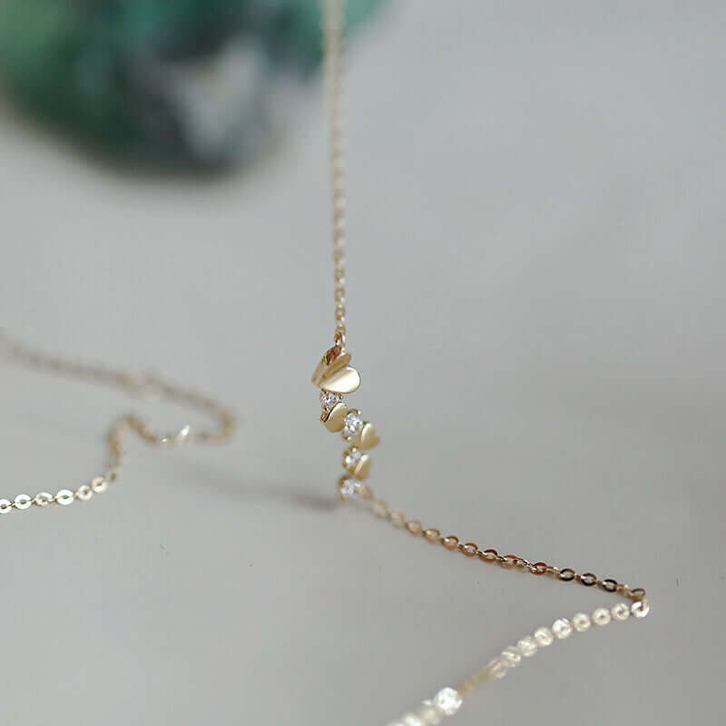 Aruary Studio ｜ Artisanal Jewelry Delicate 14K Gold Plated Heart Necklace - Sterling Silver Minimalist Everyday Jewelry Gift for Her