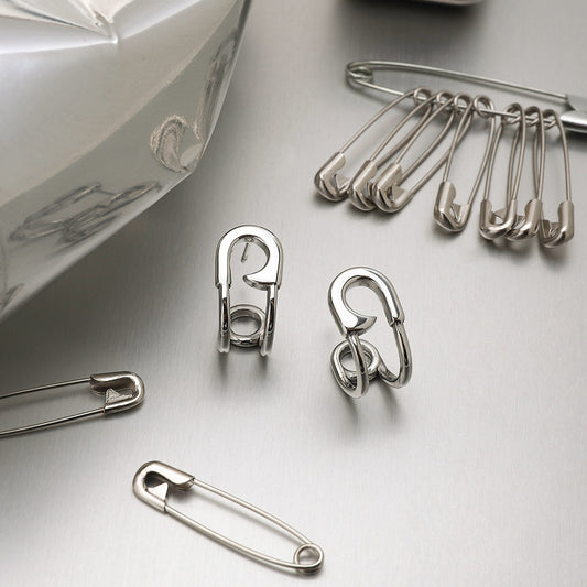 Curved Paperclip-Shaped Stud Earrings