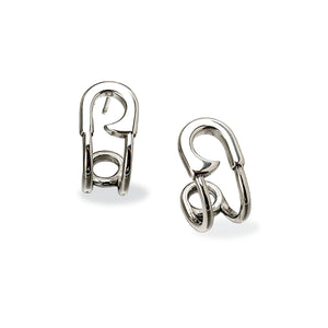 HypoAllergenic Paperclip Earrings | Titanium Steel + 5A Zirconia | Architectural Silver | Office Chic Aruary Studio ｜ Artisanal Jewelry