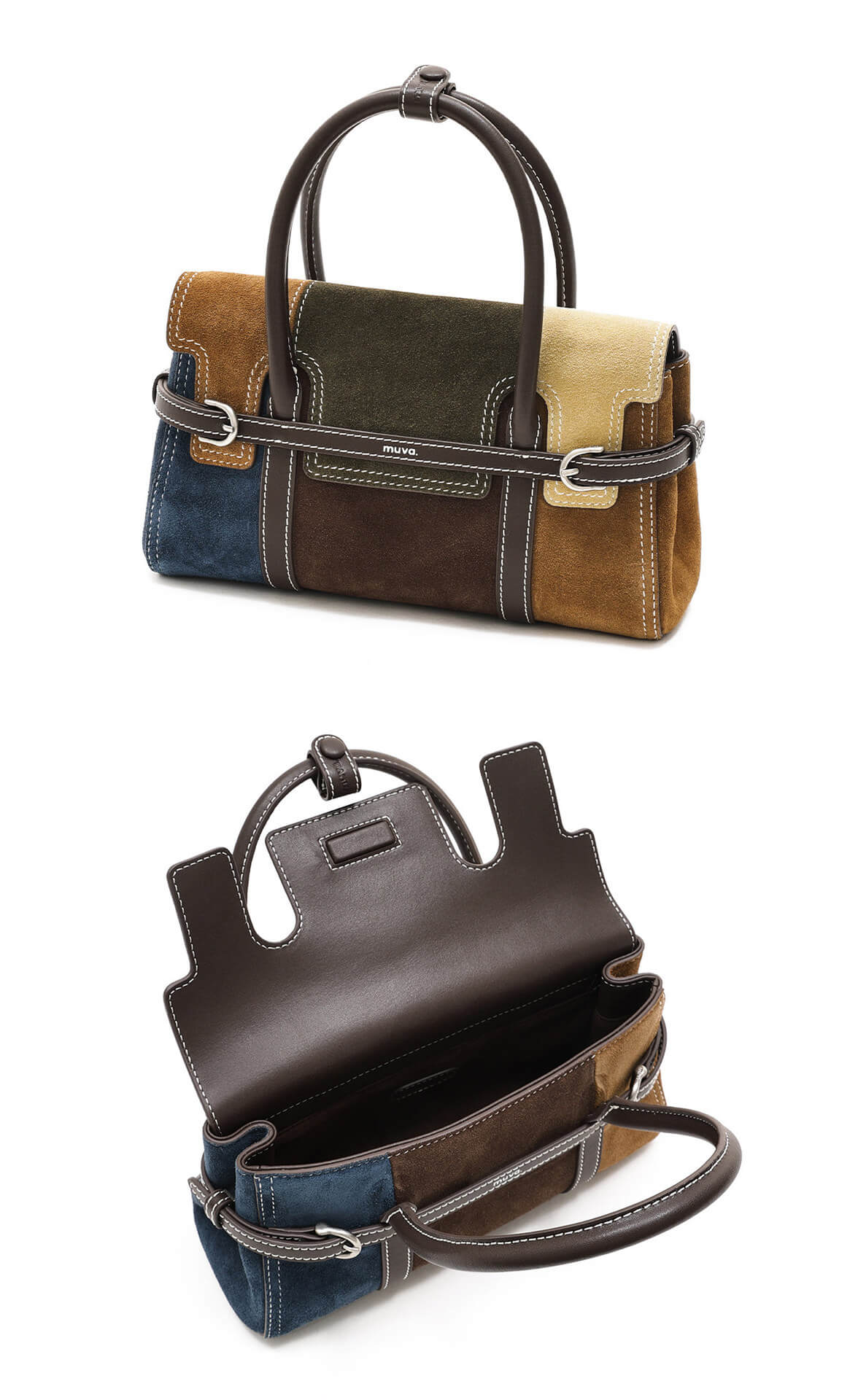 The "Aura" Suede Patchwork Satchel — Spring Edition