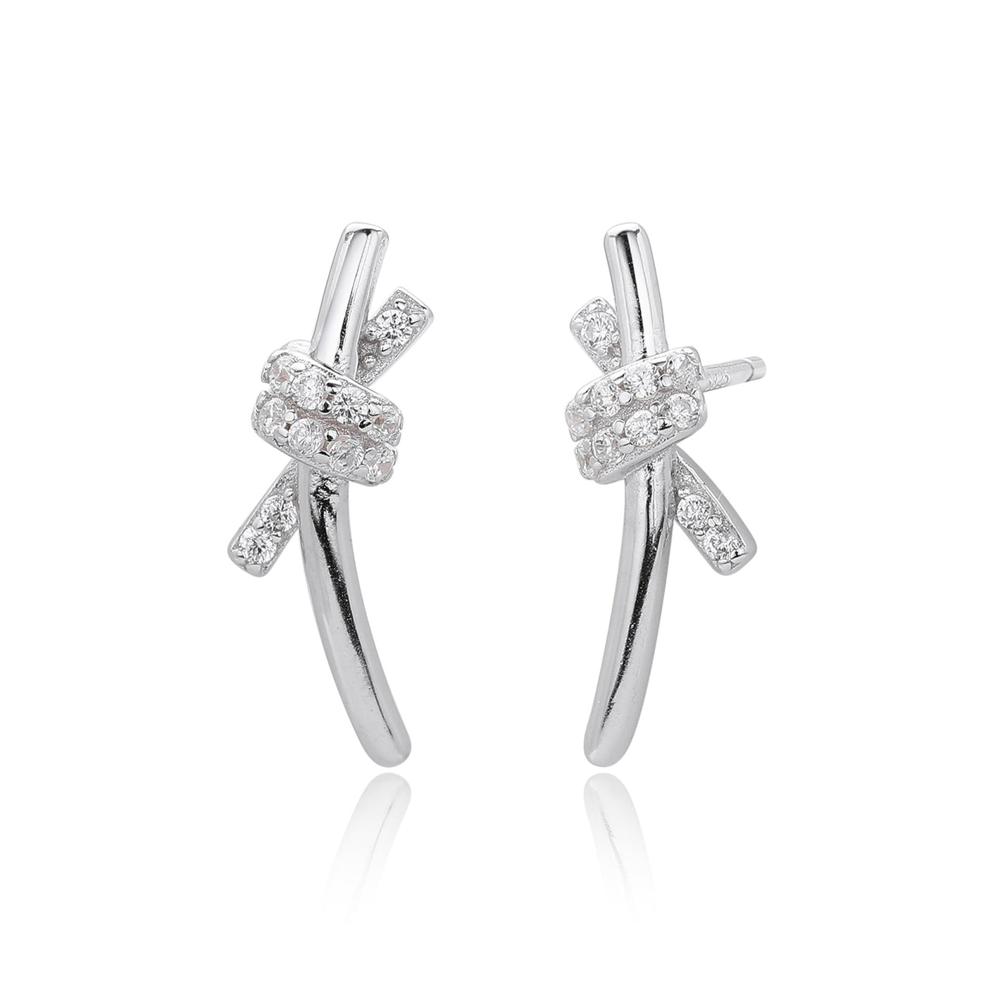 Knot Wrapped Stud Earrings | S925 Sterling Silver + 5A Zircon - Symbol of Eternal Bond & Elegance Aruary Studio ｜ Artisanal Jewelry