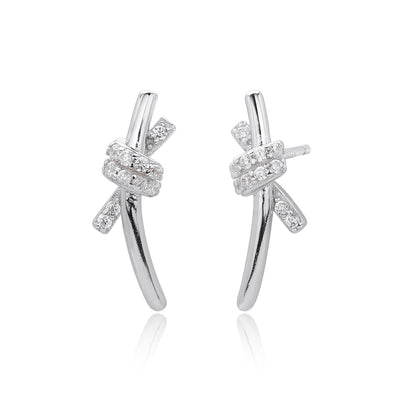 Knot Wrapped Stud Earrings | S925 Sterling Silver + 5A Zircon - Symbol of Eternal Bond & Elegance Aruary Studio ｜ Artisanal Jewelry