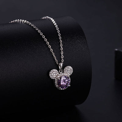 1 Carat Moissanite Mickey Head Clavicle Necklace | S925 Sterling Silver - Playful Luxury with Timeless Sparkle Aruary Studio ｜ Artisanal Jewelry