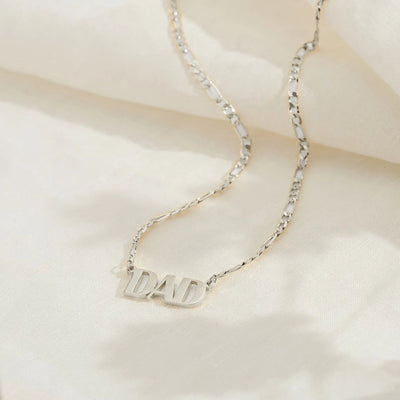 Father's Day Titanium "DAD" Necklace - 18K Gold Plated Unbreakable Gift, Engraved Pendant for Dad My Store