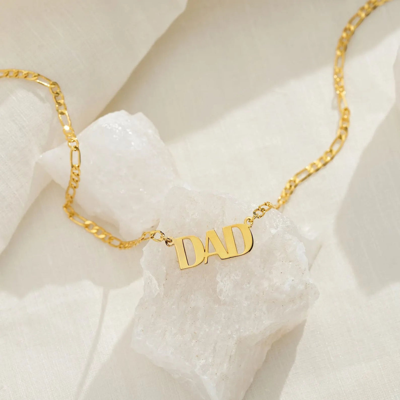 Father's Day Titanium "DAD" Necklace - 18K Gold Plated Unbreakable Gift, Engraved Pendant for Dad My Store