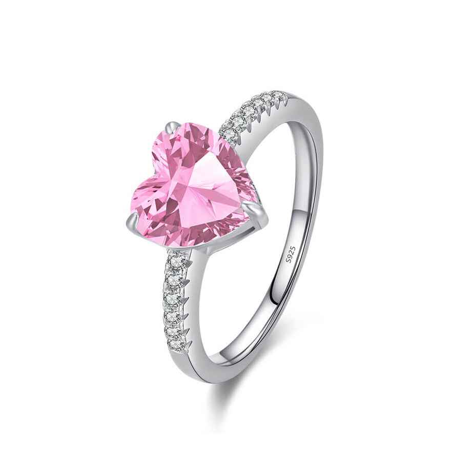Eternal Flame Zirconia Heart Ring - 5A Statement Ring