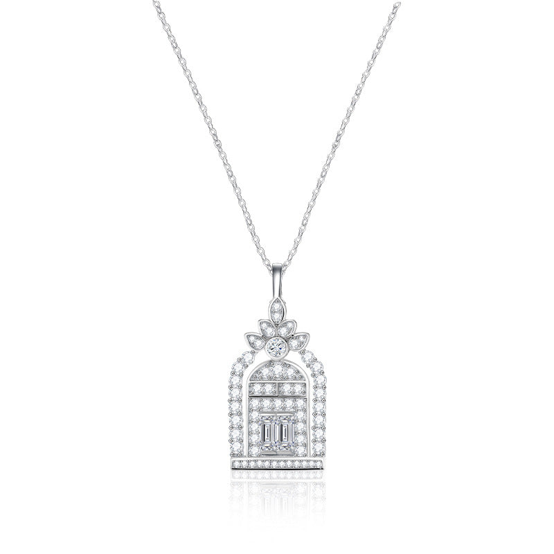 “Gate of Happiness” Heavy-Duty Necklace | S925 Sterling Silver + Moissanite - Symbol of Blessings Aruary Studio ｜ Artisanal Jewelry