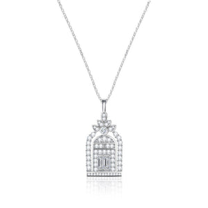 “Gate of Happiness” Heavy-Duty Necklace | S925 Sterling Silver + Moissanite - Symbol of Blessings Aruary Studio ｜ Artisanal Jewelry