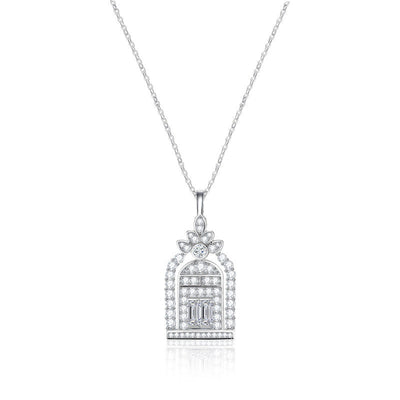 “Gate of Happiness” Heavy-Duty Necklace | S925 Sterling Silver + Moissanite - Symbol of Blessings Aruary Studio ｜ Artisanal Jewelry