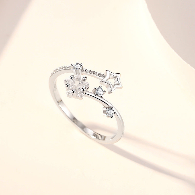 Starry Sky Open Ring | Sterling Silver Gold-Plated for Dreamy Elegance Aruary Studio ｜ Artisanal Jewelry