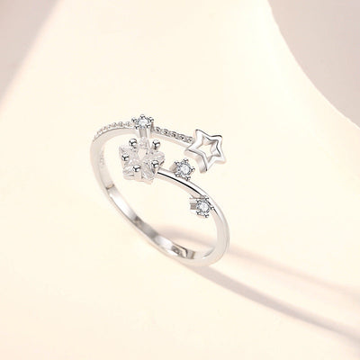 Starry Sky Open Ring | Sterling Silver Gold-Plated for Dreamy Elegance Aruary Studio ｜ Artisanal Jewelry