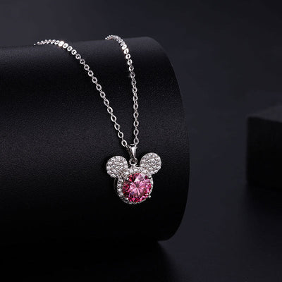 1 Carat Moissanite Mickey Head Clavicle Necklace | S925 Sterling Silver - Playful Luxury with Timeless Sparkle Aruary Studio ｜ Artisanal Jewelry