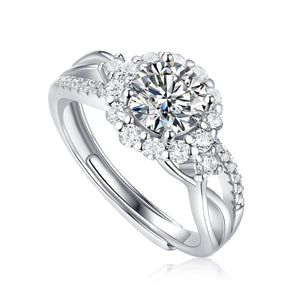 1 Carat Sunflower Vine Moissanite Ring | S925 Sterling Silver - Blooming Romance with Timeless Sparkle Aruary Studio ｜ Artisanal Jewelry