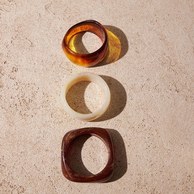 Maillard Irregular Wide-Surface Resin Bracelet Aruary Studio ｜ Artisanal Jewelry