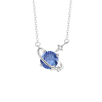 Zodiac Birthstone Clavicle Necklace | 925 Sterling Silver with 5A Zircon - Personalized Celestial Charm Aruary Studio ｜ Artisanal Jewelry