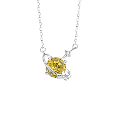 Zodiac Birthstone Clavicle Necklace | 925 Sterling Silver with 5A Zircon - Personalized Celestial Charm Aruary Studio ｜ Artisanal Jewelry