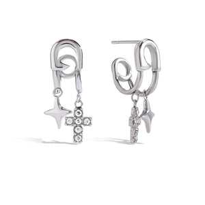 Hypoallergenic Titanium Steel Cross Stud Earrings | Luxe 5A CZ Accents | Tarnish-Proof, Lightweight Yuqing Realm ｜ Accessories Boutique