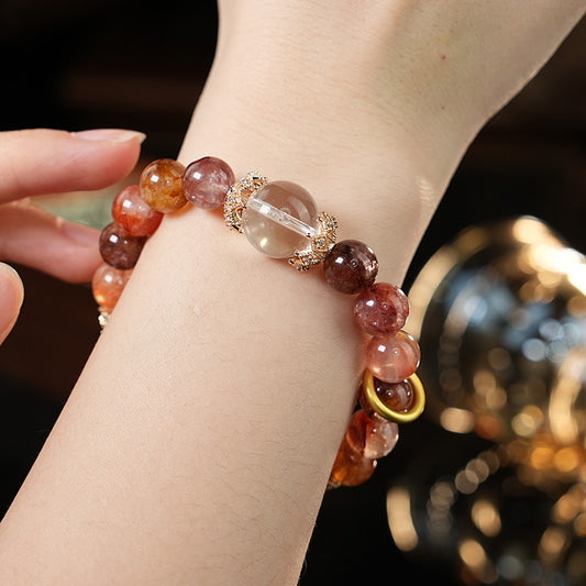 Premium Rutilated Quartz Crystal Bracelet | Natural Healing Gemstone Jewelry | Yuqing Realm