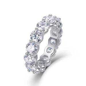 Eternity Full Moissanite Ring | S925 Sterling Silver - Endless Sparkle for Timeless Elegance Aruary Studio ｜ Artisanal Jewelry