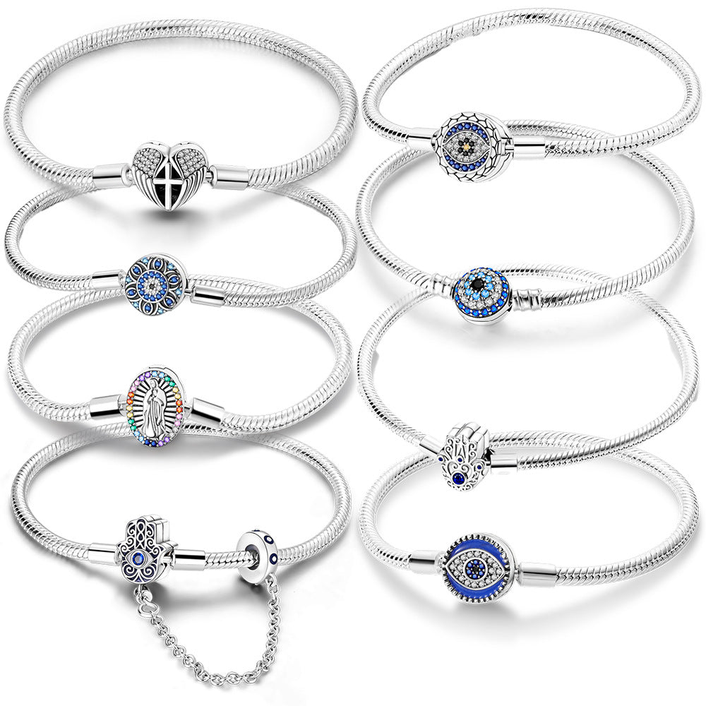 Evil Eye Series Stackable Base Bracelets | Alloy + Zircon - Pandora-Style Personalized Protection Jewelry Aruary Studio ｜ Artisanal Jewelry