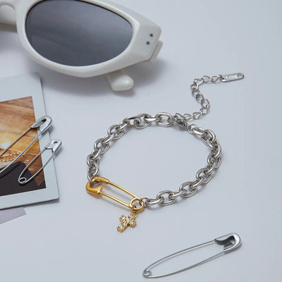 Paperclip Titanium Chain Bracelet - 18K Gold Plated Unisex Cuff, Hypoallergenic Luxury Aruary Studio ｜ Artisanal Jewelry